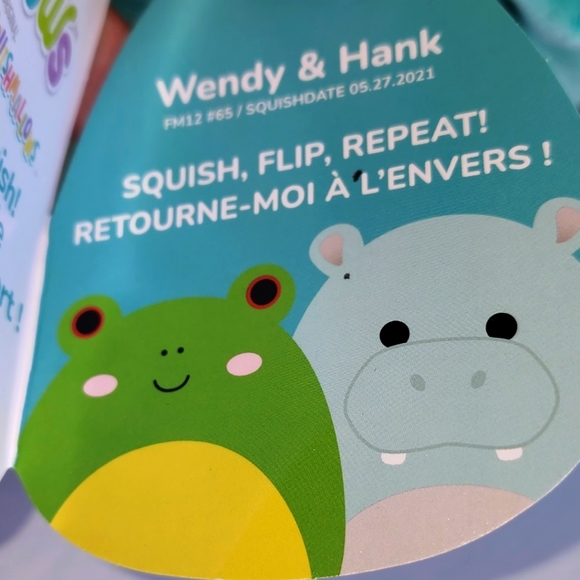 Wendy 🔄 Hank 🐸 🦛 Large Flip A Mallow Original Squishmallow Kelly Toy ☆》NWT《☆ - Picture 6 of 9